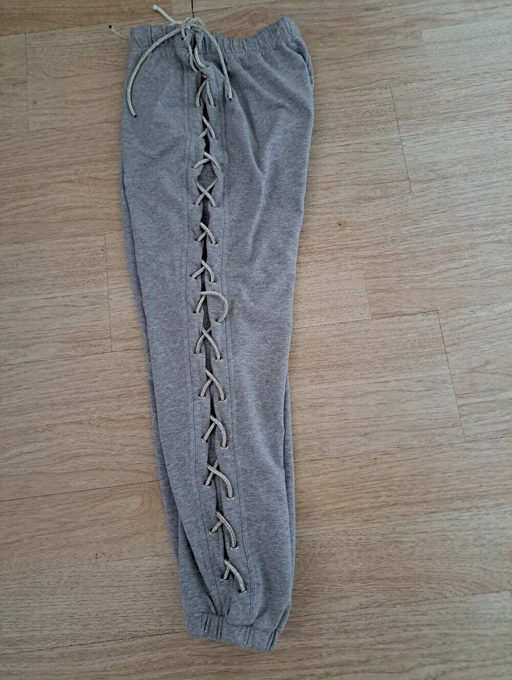 LABIJOU Grey Lace-Up Side Sweatpants - Picture 5 of 8